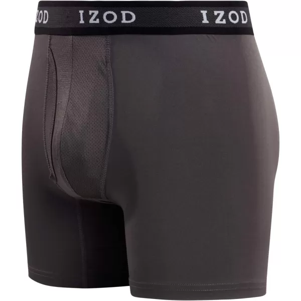 IZOD Men's Boxer Brief – 10 Pack Performance Boxers for Men with Mesh Functional Fly - Soft Stretch Boxers for Men 