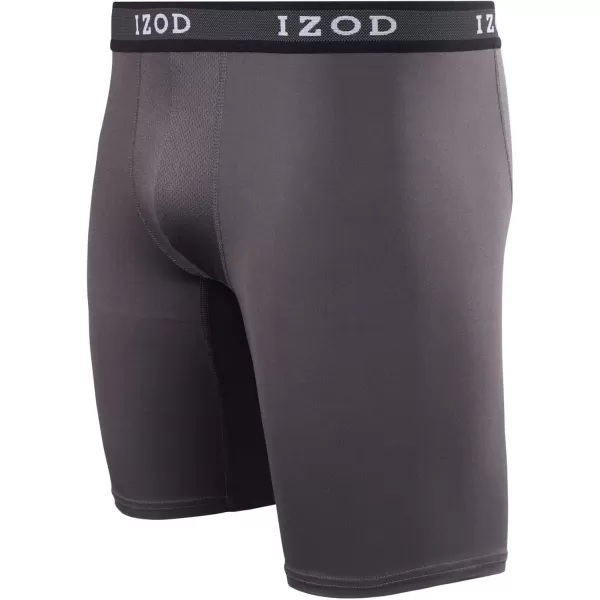 IZOD Men's Boxer Briefs - 10 Pack Long Leg Performance Boxers for Men with Contour Pouch - Big and Tall Mens Underwear S-2XL