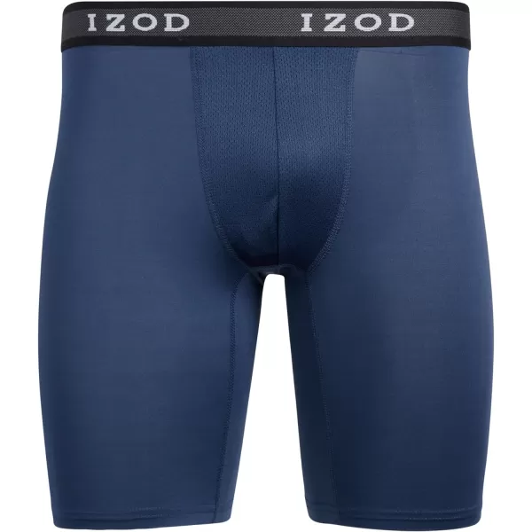 IZOD Men's Boxer Briefs - 10 Pack Long Leg Performance Boxers for Men with Contour Pouch - Big and Tall Mens Underwear S-2XL