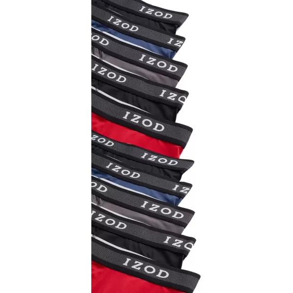 IZOD Men's Boxer Briefs - 10 Pack Long Leg Performance Boxers for Men with Contour Pouch - Big and Tall Mens Underwear S-2XL