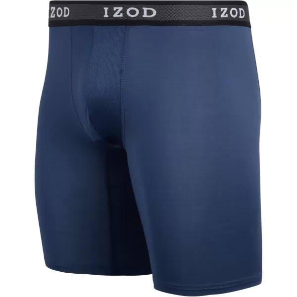 IZOD Men's Boxer Briefs - 10 Pack Long Leg Performance Boxers for Men with Contour Pouch - Big and Tall Mens Underwear S-2XL