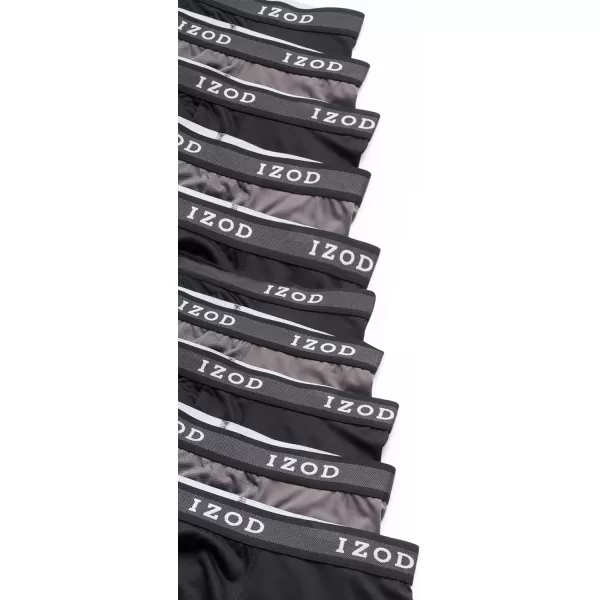 IZOD Men's Boxer Briefs - 10 Pack Long Leg Performance Boxers for Men with Contour Pouch - Big and Tall Mens Underwear S-2XL