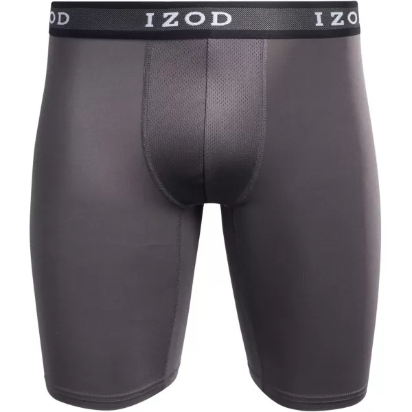 IZOD Men's Boxer Briefs - 10 Pack Long Leg Performance Boxers for Men with Contour Pouch - Big and Tall Mens Underwear S-2XL