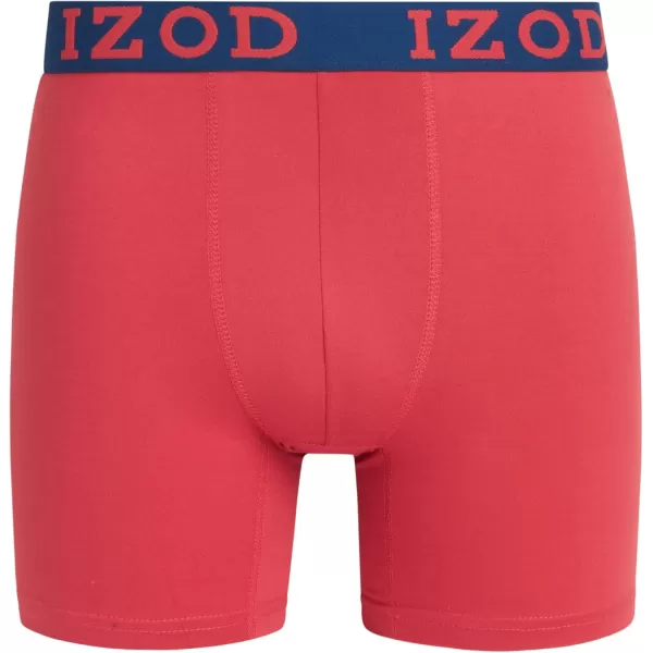 IZOD Men's Boxer Briefs - 3 Pack Soft Stretch Performance Boxers for Men with Comfort Pouch - Casual Boxers for Men 
