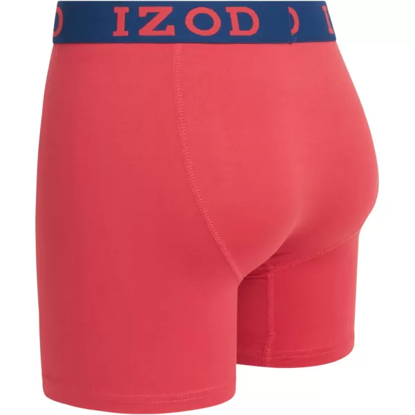 IZOD Men's Boxer Briefs - 3 Pack Soft Stretch Performance Boxers for Men with Comfort Pouch - Casual Boxers for Men 