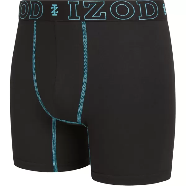 IZOD Men's Boxer Briefs - 3 Pack Soft Stretch Performance Boxers for Men with Comfort Pouch - Casual Boxers for Men 