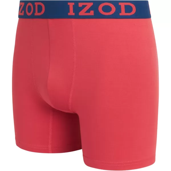 IZOD Men's Boxer Briefs - 3 Pack Soft Stretch Performance Boxers for Men with Comfort Pouch - Casual Boxers for Men 