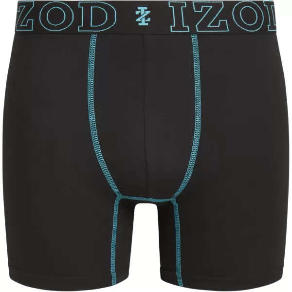 IZOD Men's Boxer Briefs - 3 Pack Soft Stretch Performance Boxers for Men with Comfort Pouch - Casual Boxers for Men 