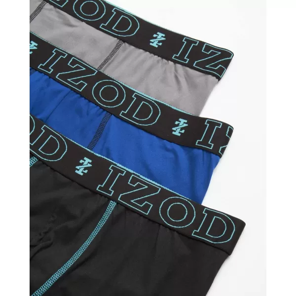 IZOD Men's Boxer Briefs - 3 Pack Soft Stretch Performance Boxers for Men with Comfort Pouch - Casual Boxers for Men 