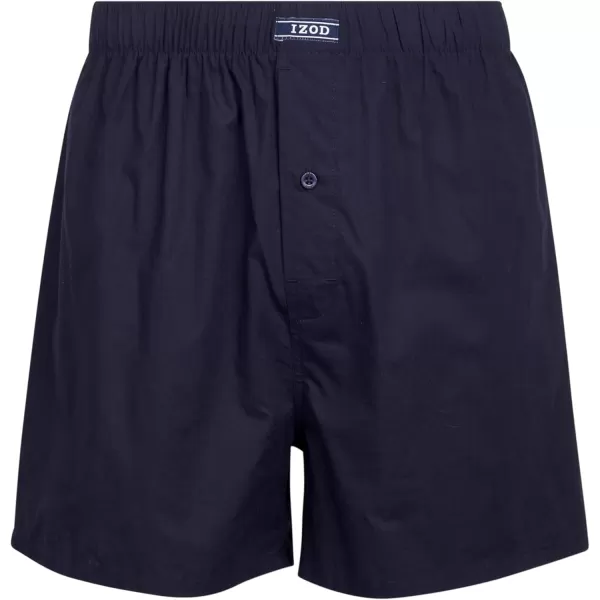 IZOD Men's Boxer Shorts - 4 Pack Loose Fit Mens Underwear Boxers with Button Fly - Classic Woven Boxers for Men 