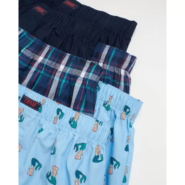 IZOD Men's Boxer Shorts - 6 Pack Loose Fit Mens Cotton Woven Underwear Boxers - Soft Breathable Boxers for Men 