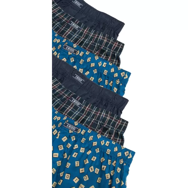 IZOD Men's Boxer Shorts - 6 Pack Loose Fit Mens Cotton Woven Underwear Boxers - Soft Breathable Boxers for Men 