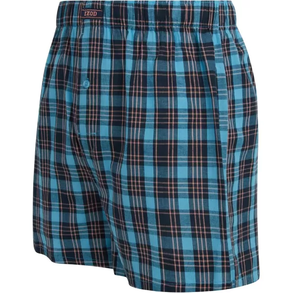 IZOD Men's Boxer Shorts - 6 Pack Loose Fit Mens Cotton Woven Underwear Boxers - Soft Breathable Boxers for Men 