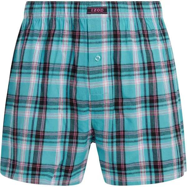 IZOD Men's Boxer Shorts - 6 Pack Loose Fit Mens Cotton Woven Underwear Boxers - Soft Breathable Boxers for Men 