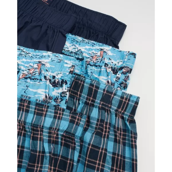 IZOD Men's Boxer Shorts - 6 Pack Loose Fit Mens Cotton Woven Underwear Boxers - Soft Breathable Boxers for Men 