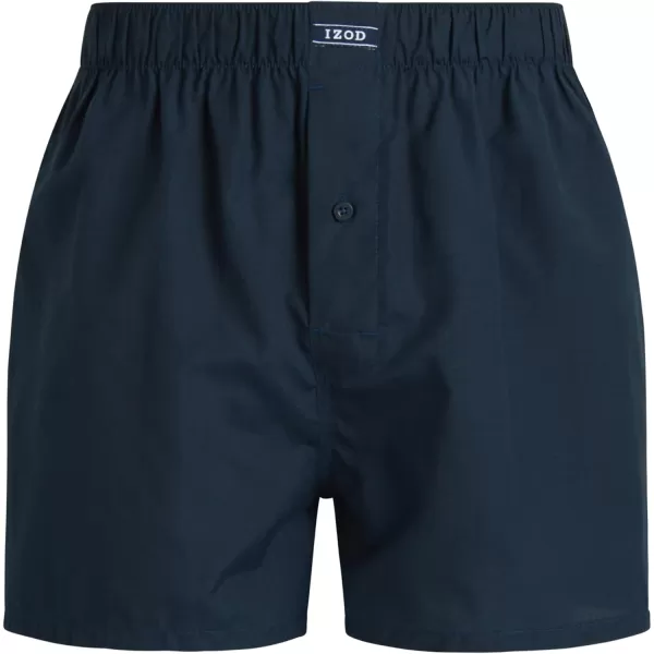 IZOD Men's Boxer Shorts - 8 Pack Loose Fit Mens Underwear Boxers with Button Fly - Classic Woven Boxers for Men 
