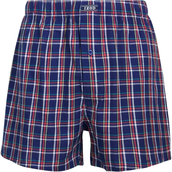 IZOD Men's Boxer Shorts - 8 Pack Loose Fit Mens Underwear Boxers with Button Fly - Classic Woven Boxers for Men 