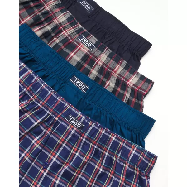 IZOD Men's Boxer Shorts - 8 Pack Loose Fit Mens Underwear Boxers with Button Fly - Classic Woven Boxers for Men 