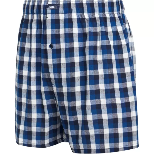 IZOD Men's Boxer Shorts - 8 Pack Loose Fit Mens Underwear Boxers with Button Fly - Classic Woven Boxers for Men 