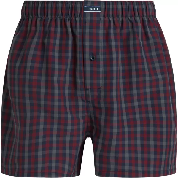 IZOD Men's Boxer Shorts - 8 Pack Loose Fit Mens Underwear Boxers with Button Fly - Classic Woven Boxers for Men 