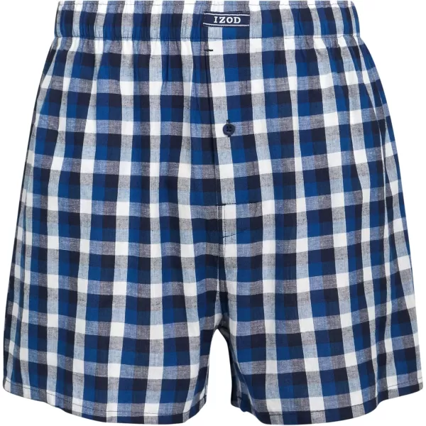 IZOD Men's Boxer Shorts - 8 Pack Loose Fit Mens Underwear Boxers with Button Fly - Classic Woven Boxers for Men 