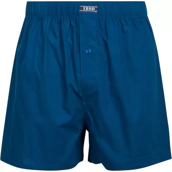 IZOD Men's Boxer Shorts - 8 Pack Loose Fit Mens Underwear Boxers with Button Fly - Classic Woven Boxers for Men 