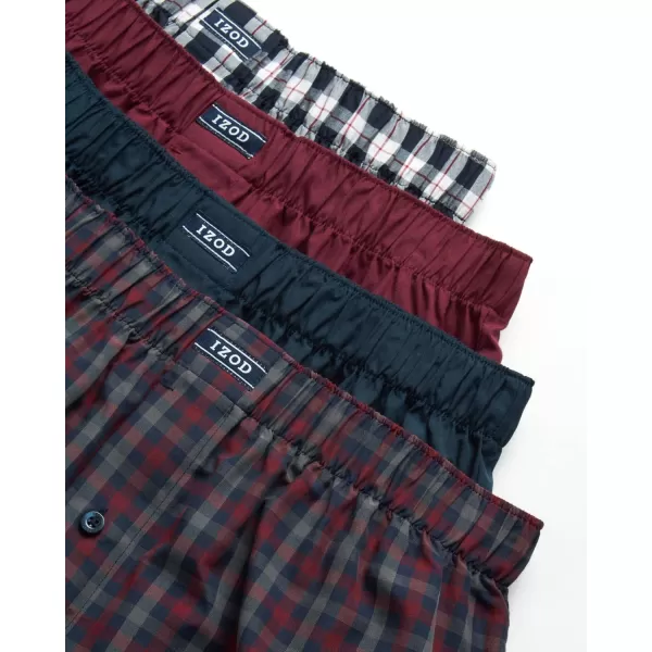 IZOD Men's Boxer Shorts - 8 Pack Loose Fit Mens Underwear Boxers with Button Fly - Classic Woven Boxers for Men 