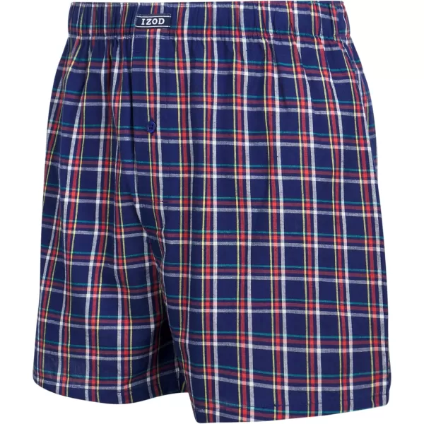 IZOD Men's Boxer Shorts - 8 Pack Loose Fit Mens Underwear Boxers with Button Fly - Classic Woven Boxers for Men 