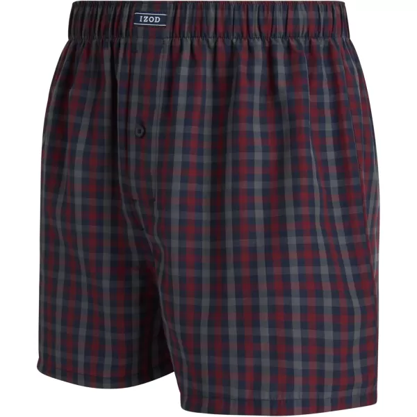 IZOD Men's Boxer Shorts - 8 Pack Loose Fit Mens Underwear Boxers with Button Fly - Classic Woven Boxers for Men 