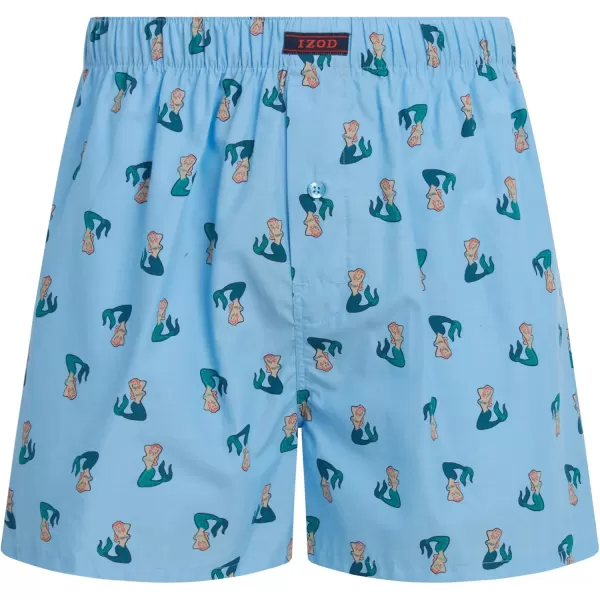 IZOD Men's Boxer Shorts – 3 Pack Lightweight Cotton Boxers with Functional Fly Pouch- Soft Breathable Boxers for Men 