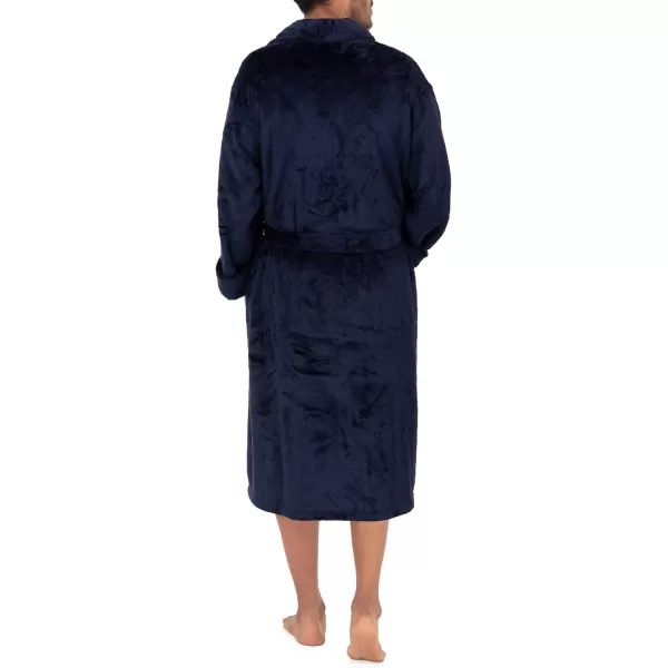 IZOD mens Comfort-soft Fleece Robe - Twill Stripe