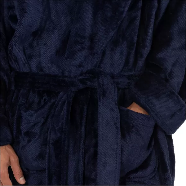 IZOD mens Comfort-soft Fleece Robe - Twill Stripe