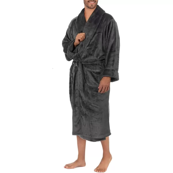 IZOD mens Comfort-soft Fleece Robe - Twill Stripe