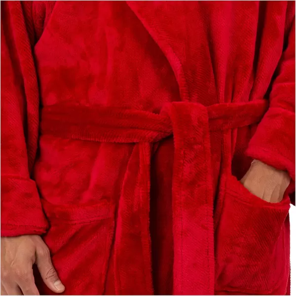 IZOD mens Comfort-soft Fleece Robe - Twill Stripe