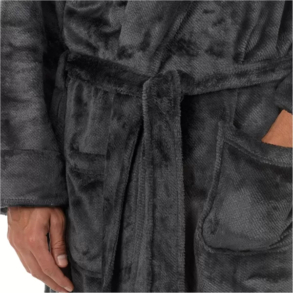 IZOD mens Comfort-soft Fleece Robe - Twill Stripe