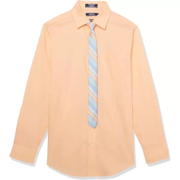 IZOD Boys' Little Long Sleeve Button-Down Collared Dress Shirt with Tie and Chest Pocket