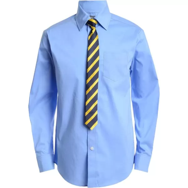 IZOD Boys' Little Long Sleeve Button-Down Collared Dress Shirt with Tie and Chest Pocket