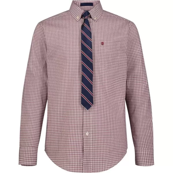 IZOD Boys' Little Long Sleeve Button-Down Collared Dress Shirt with Tie and Chest Pocket