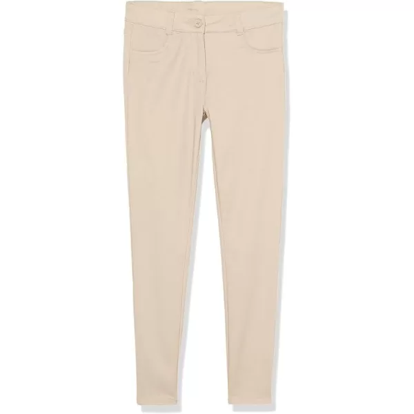 IZOD Girls' School Uniform Adaptive Chino Pants, Adjustable Waistband &amp; Faux Buttons, Velcro Closure
