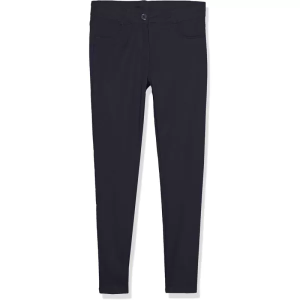 IZOD Girls' School Uniform Adaptive Chino Pants, Adjustable Waistband &amp; Faux Buttons, Velcro Closure