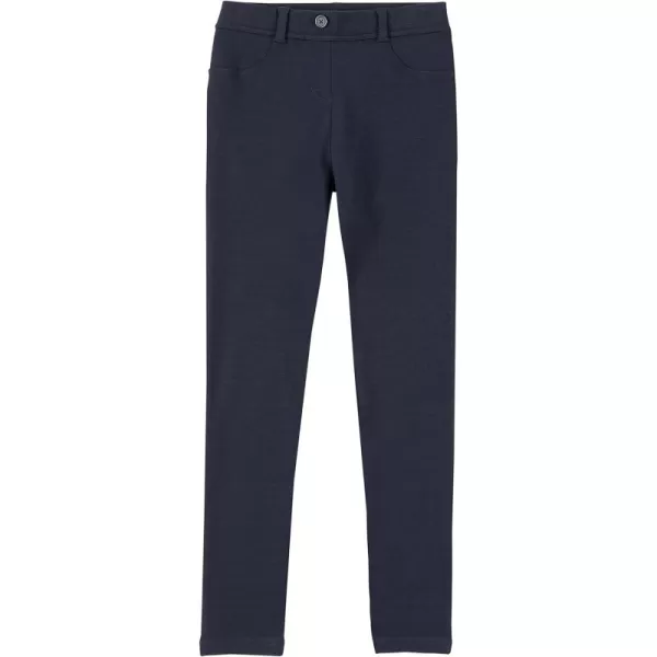 IZOD Girls' School Uniform Skinny Leg Jegging, Flat Front Style with Faux Button, Functional Back Pockets