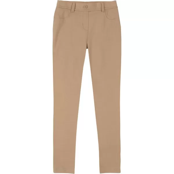 IZOD Girls' School Uniform Skinny Leg Jegging, Flat Front Style with Faux Button, Functional Back Pockets