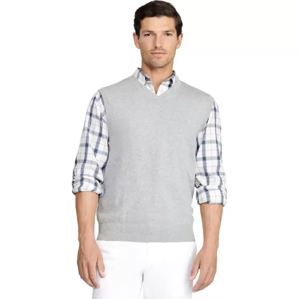 IZOD Men's Big and Tall Premium Essentials Solid V-Neck 12 Gauge Vest Pullover