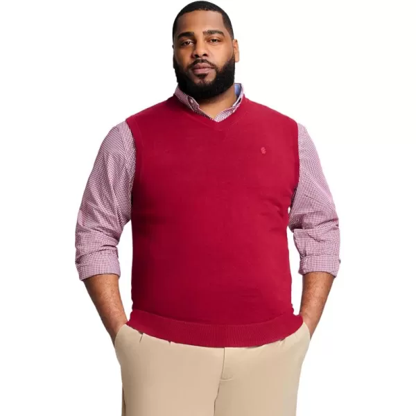 IZOD Men's Big and Tall Premium Essentials Solid V-Neck 12 Gauge Vest Pullover