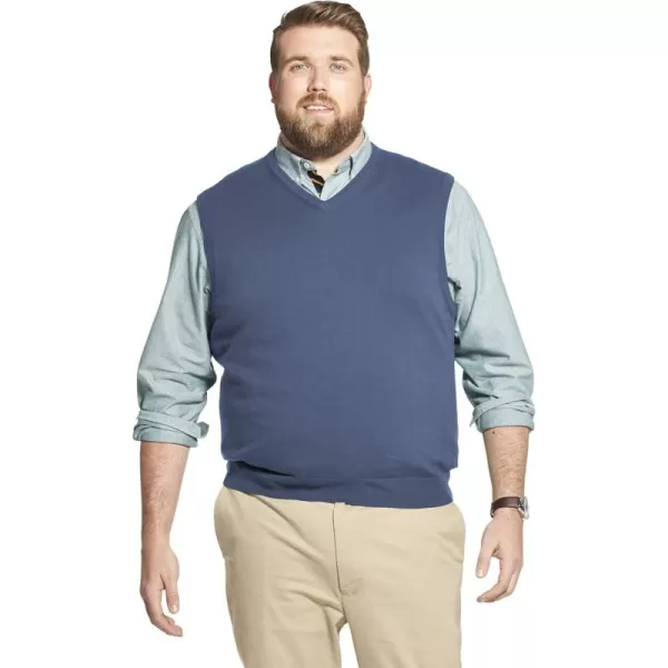 IZOD Men's Big and Tall Premium Essentials Solid V-Neck 12 Gauge Vest Pullover