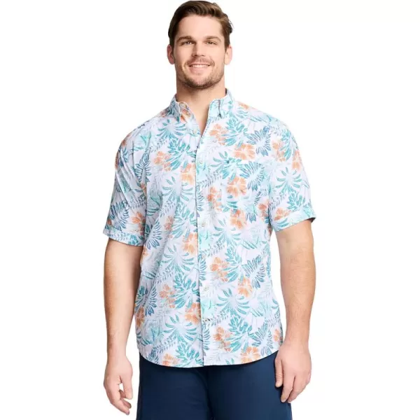 IZOD Men's Big and Tall Saltwater Dockside Short Sleeve Button Down Shirt