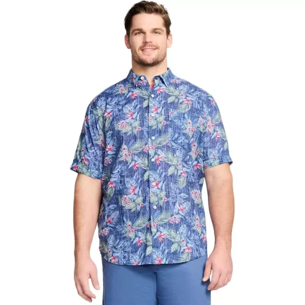 IZOD Men's Big and Tall Saltwater Dockside Short Sleeve Button Down Shirt