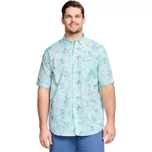 IZOD Men's Big and Tall Saltwater Dockside Short Sleeve Button Down Shirt