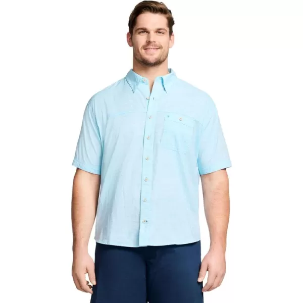IZOD Men's Big and Tall Saltwater Dockside Short Sleeve Button Down Shirt