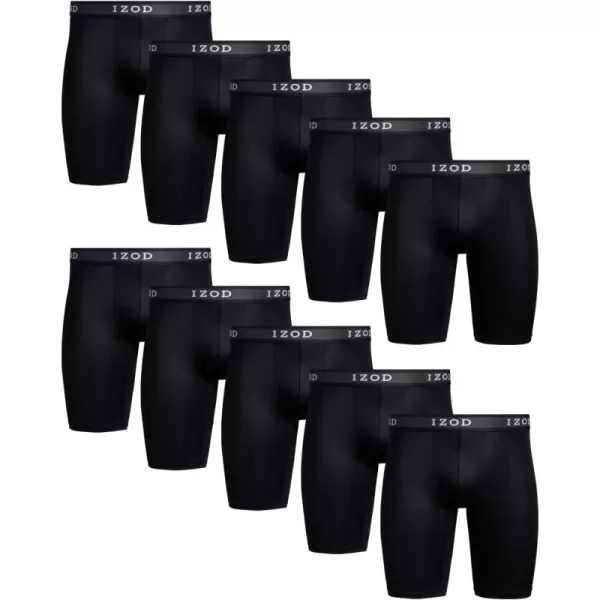 IZOD Men's Boxer Briefs - 10 Pack Long Leg Performance Boxers for Men with Contour Pouch - Big and Tall Mens Underwear S-2XL